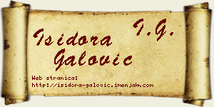 Isidora Galović vizit kartica